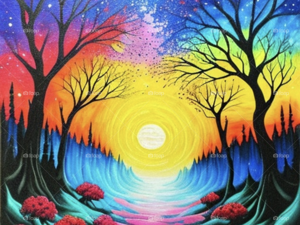 dreamy landscape scene