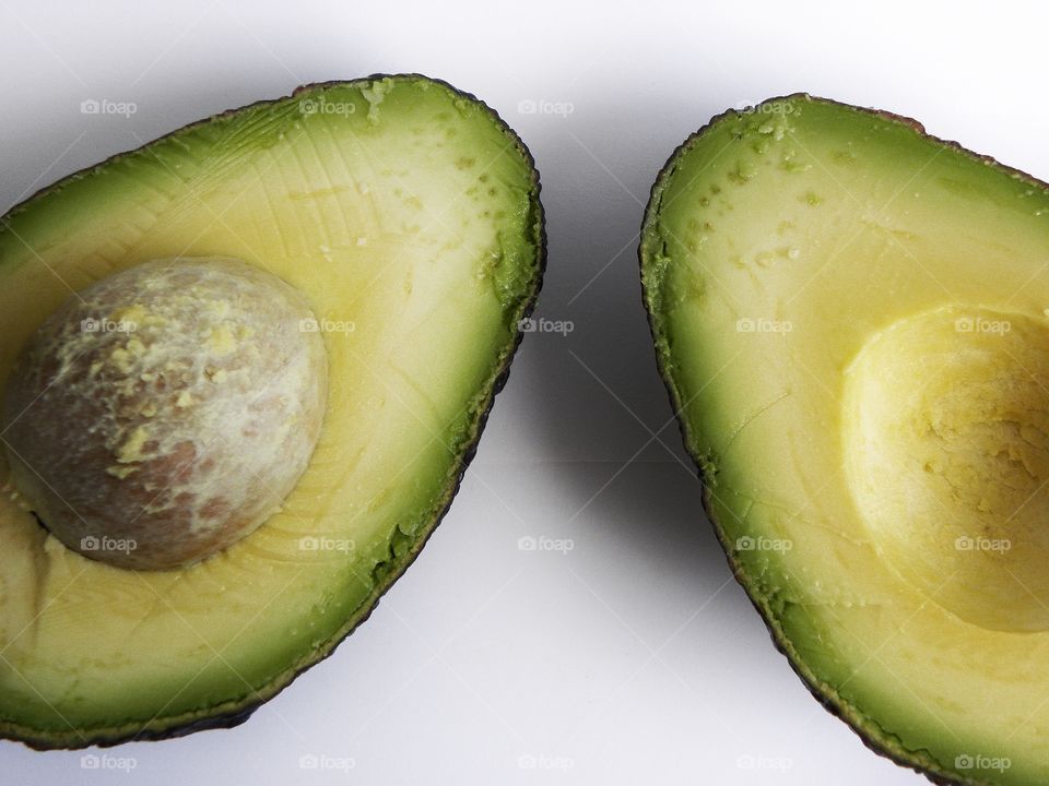 Avocado on white background