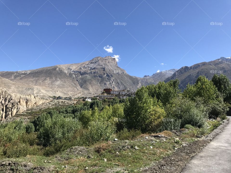  Beautiful Village under the mountain in mustang, Nepal