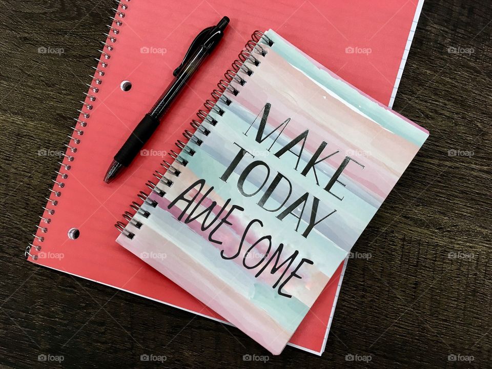 Office supplies with inspirational quote