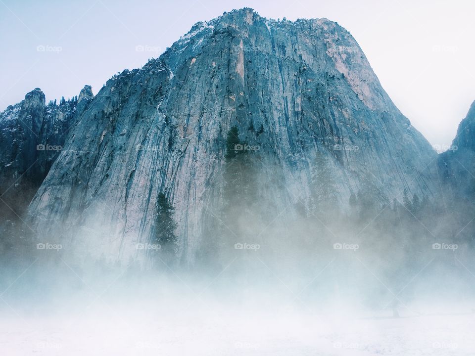 Foggy mountain in Yosemite 