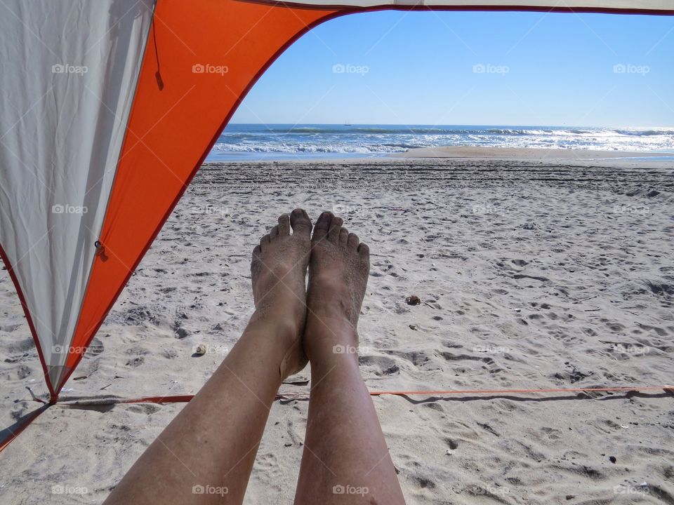 Relaxing at the beach.