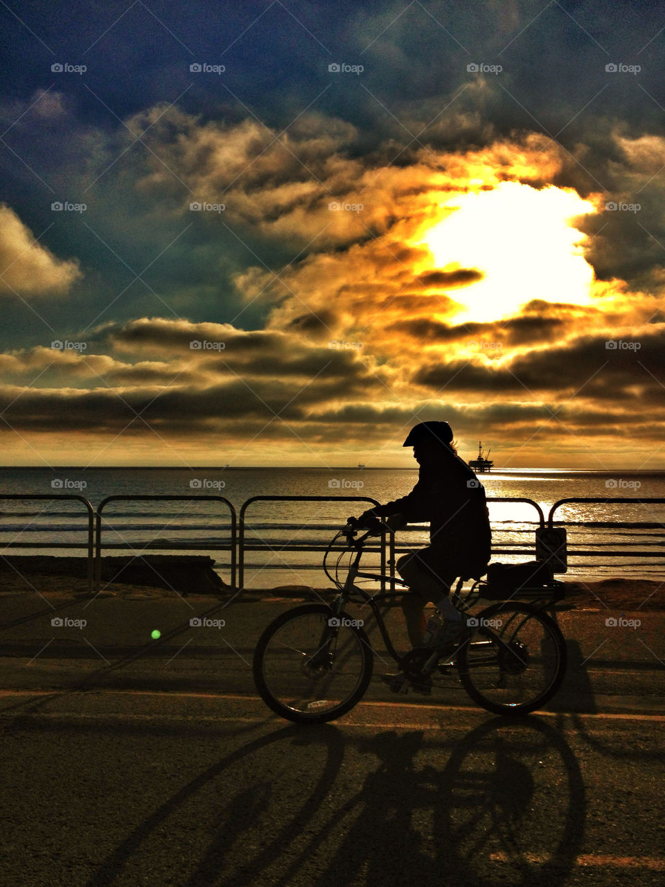 california beach ocean bicycle by analia