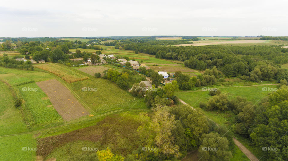 Small village. View from above 