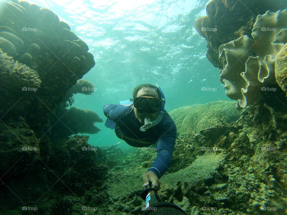 Underwater selfie