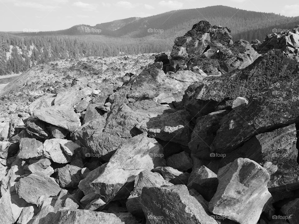 Rugged terrain of the Big Obsidian Flow 