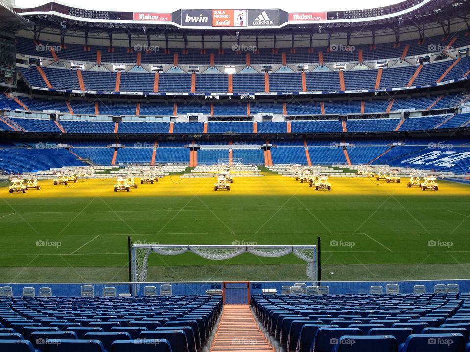 Santiago Bernabeu Stadium. Real Madrid football club sports FIFA soccer team champion World Cup 