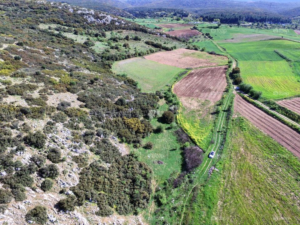 Landscape drone view