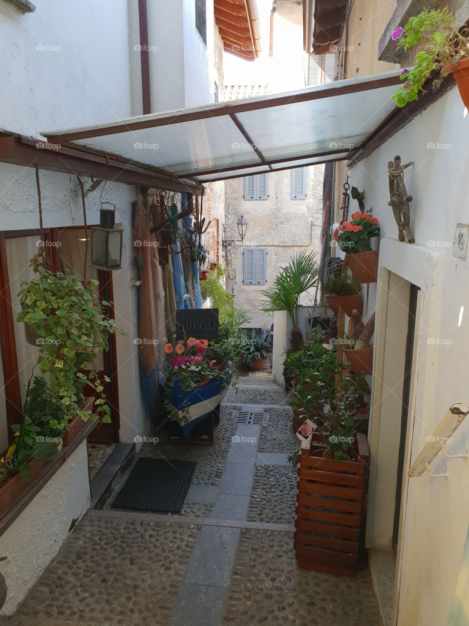 Cosy street on Isola Bella in Lake Maggiore