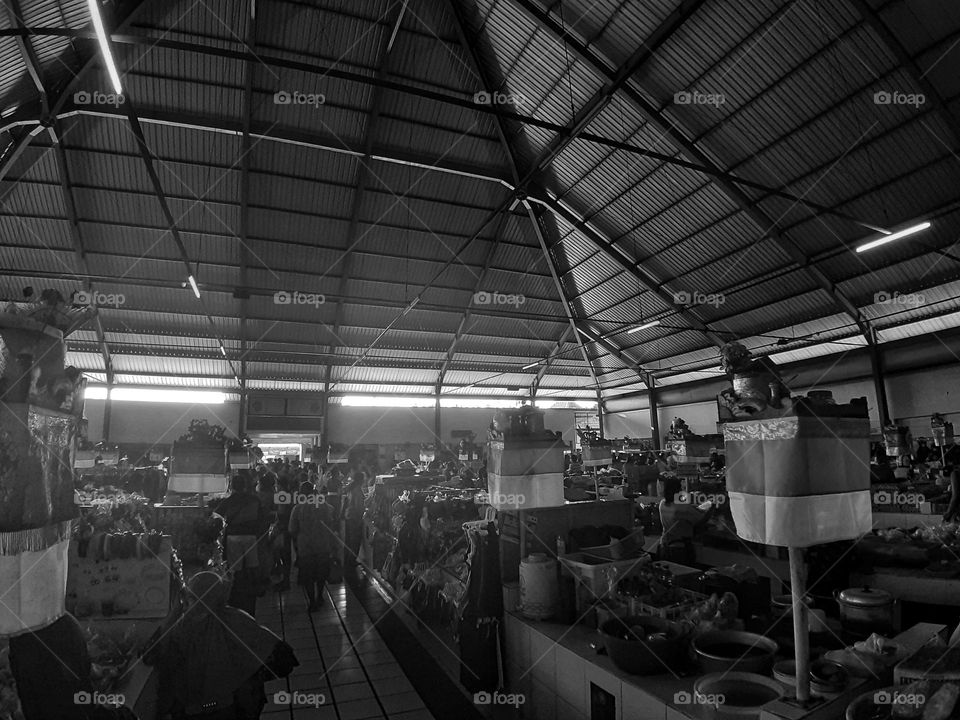 a fine art style of traditional market in Sanur - Bali