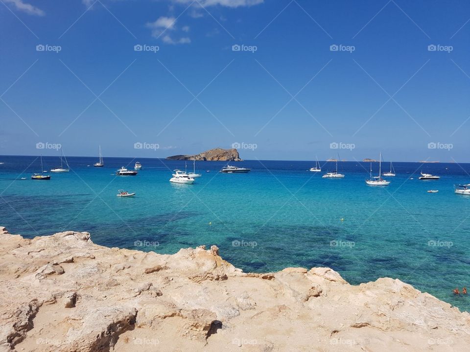 Nice blue water in Ibiza