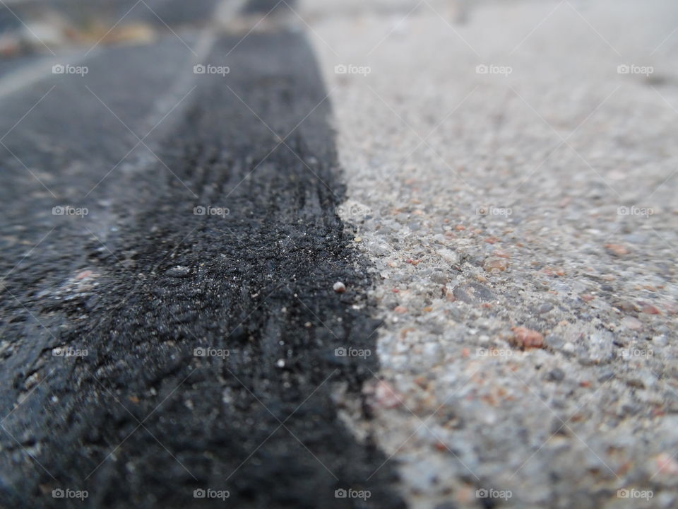 Close up of a skid mark.