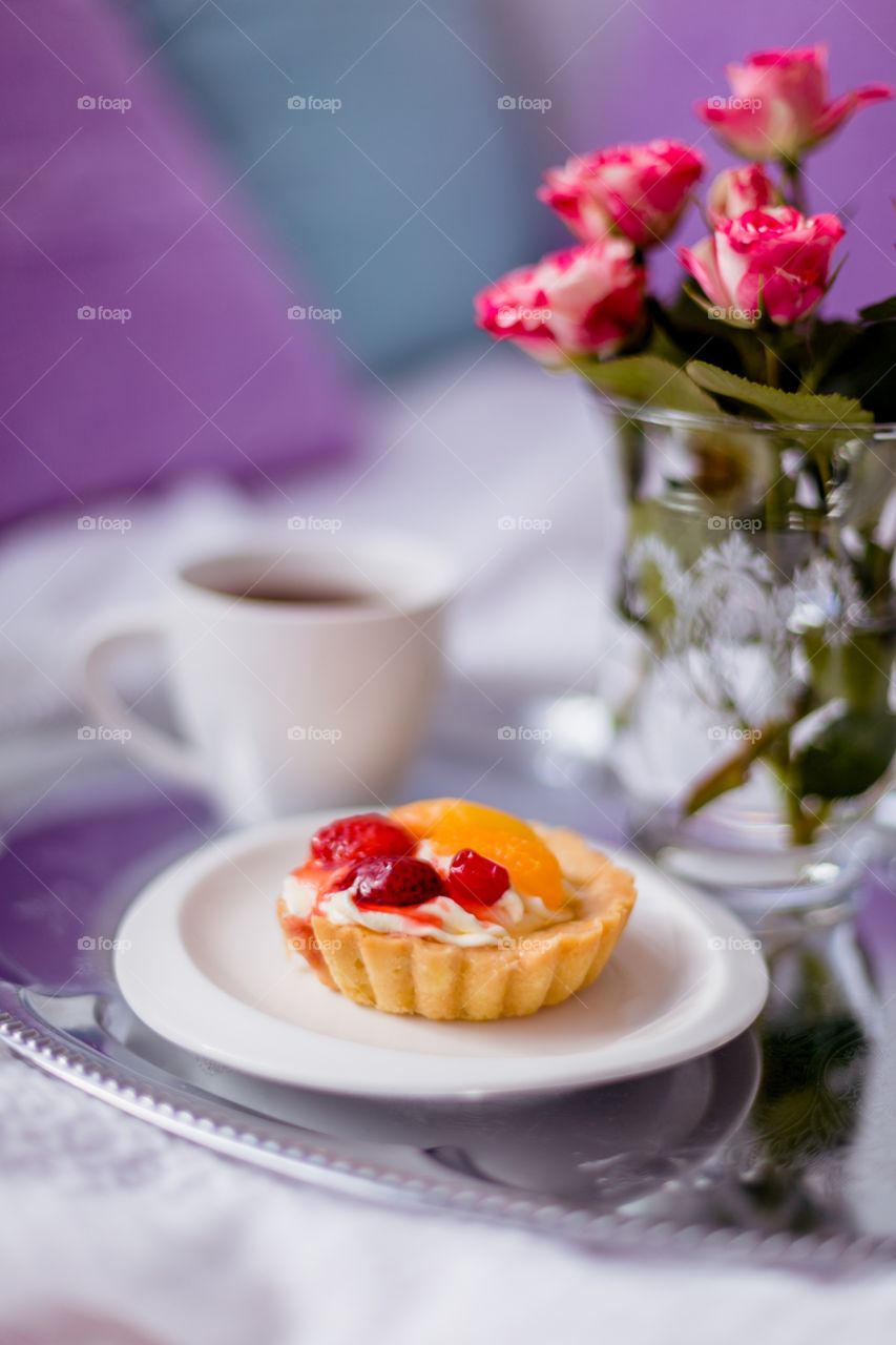 Morning breakfast in bed