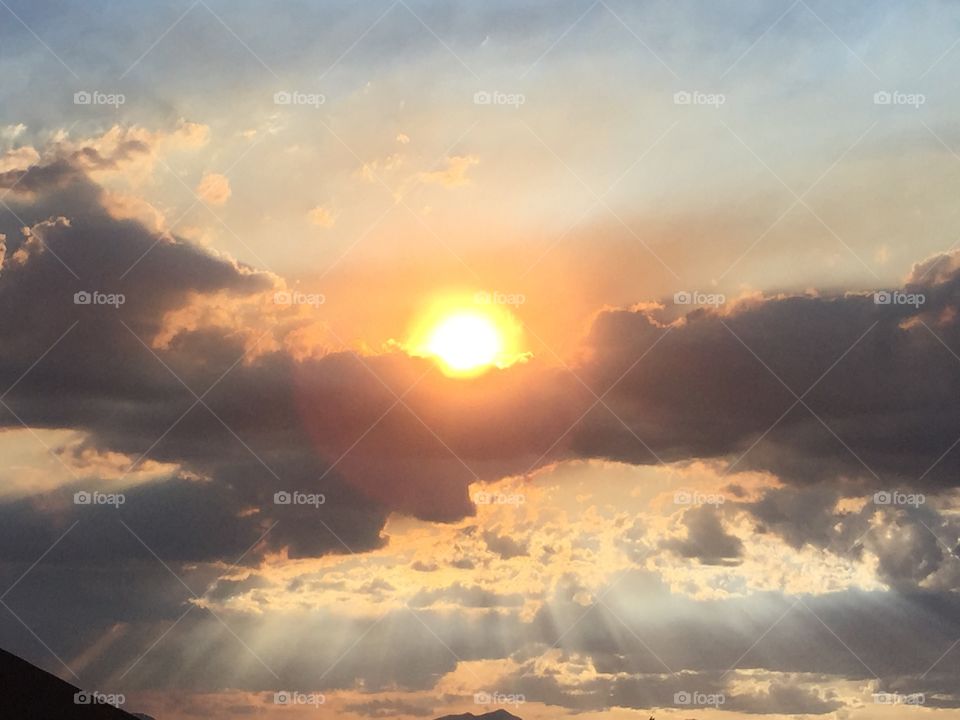 Sunset, Sun, Sky, Landscape, Dawn