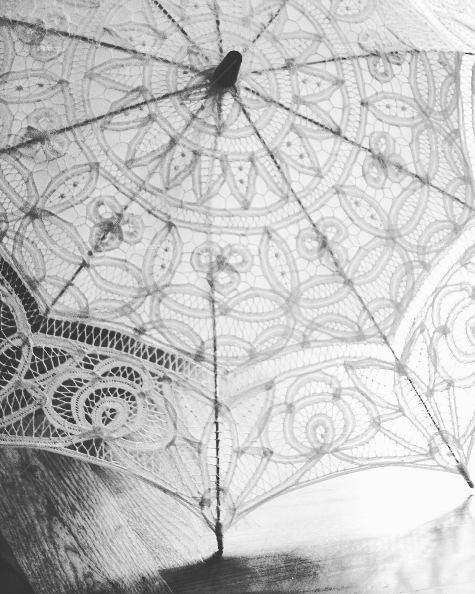 Black and white lace umbrella 