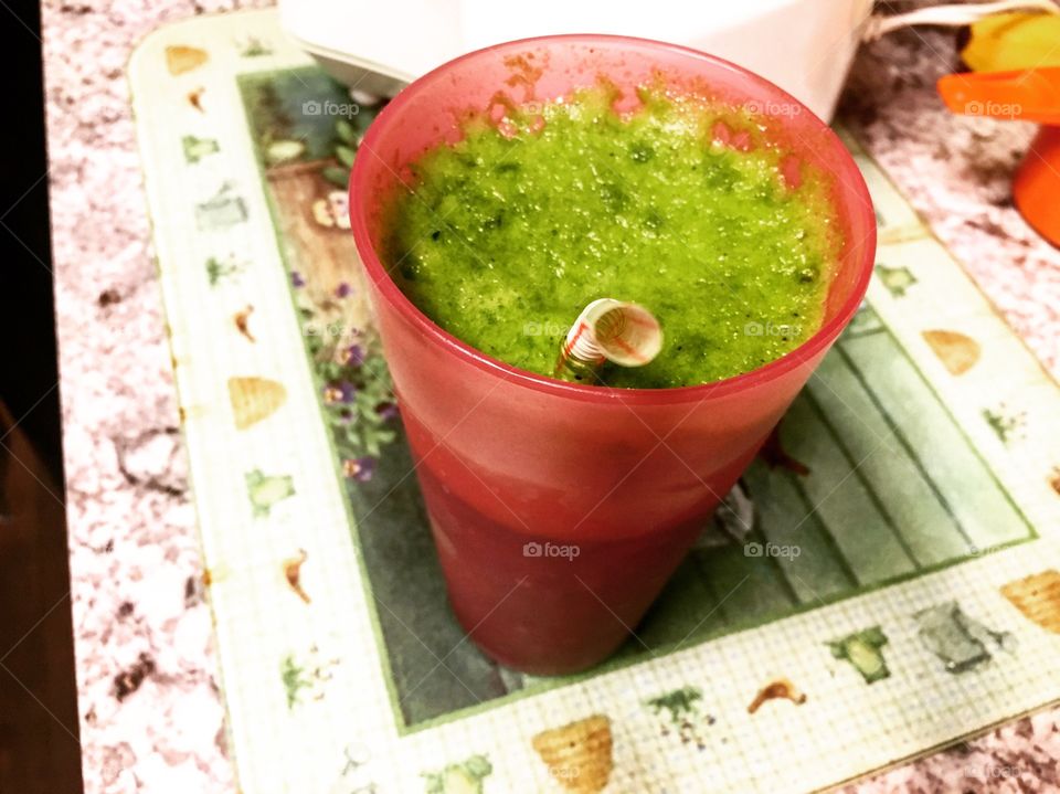 Healthy greens in a smoothie 