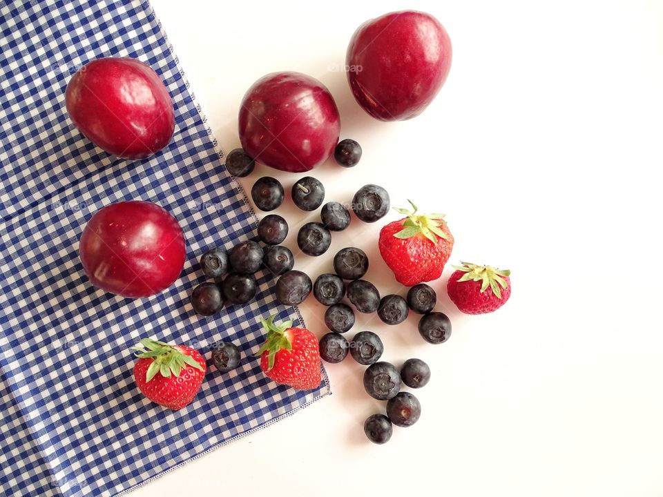 Fresh fruit on a picknic rug