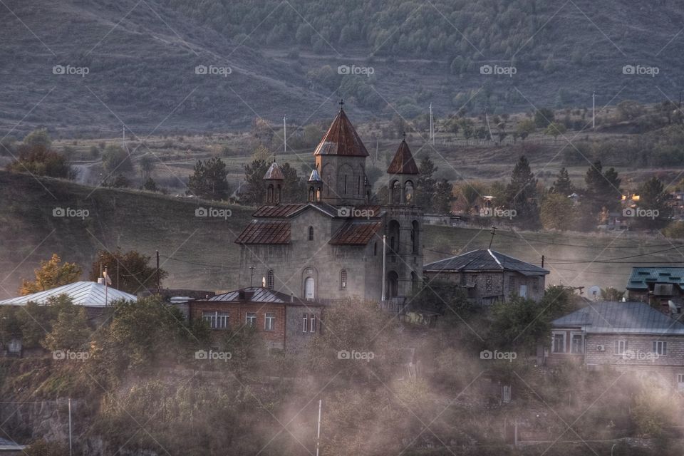 Beautiful landscape in morning moment in Georgia countryside