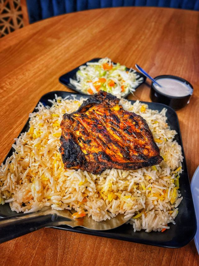 Famous Arabic Dish chicken mandhi with chicken Alfaham
