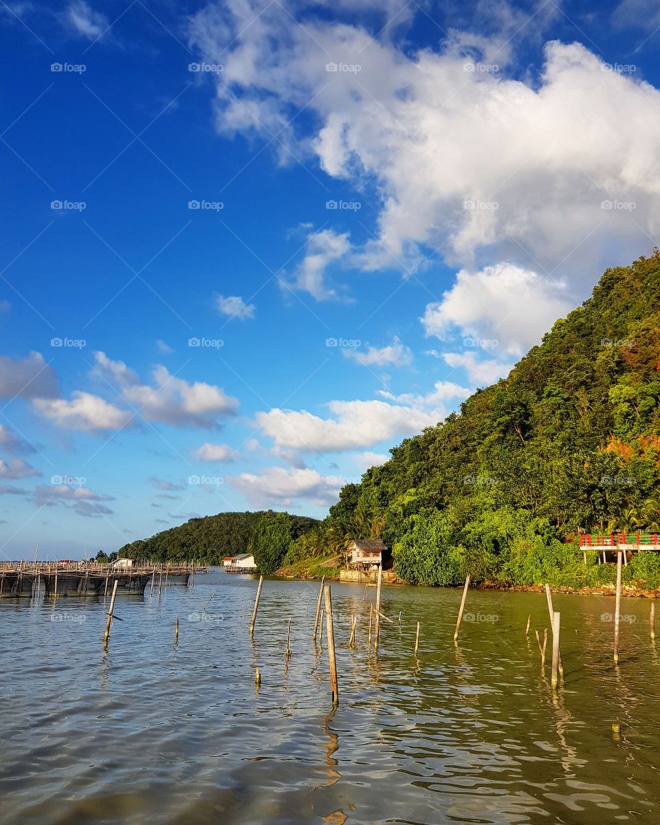 Scenic view of lake and mountain range