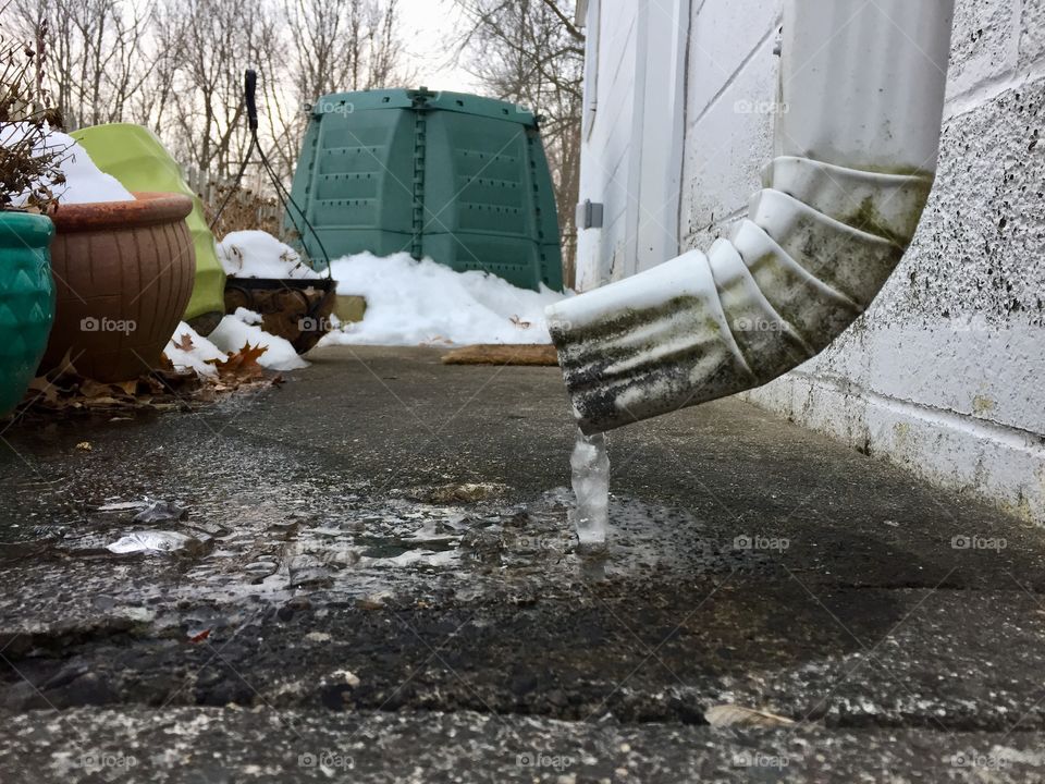 Ice on a downspout 