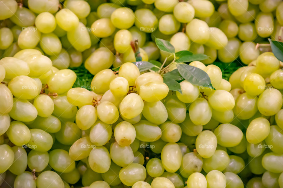 The grapes are green There are no seeds, beautifully arranged.