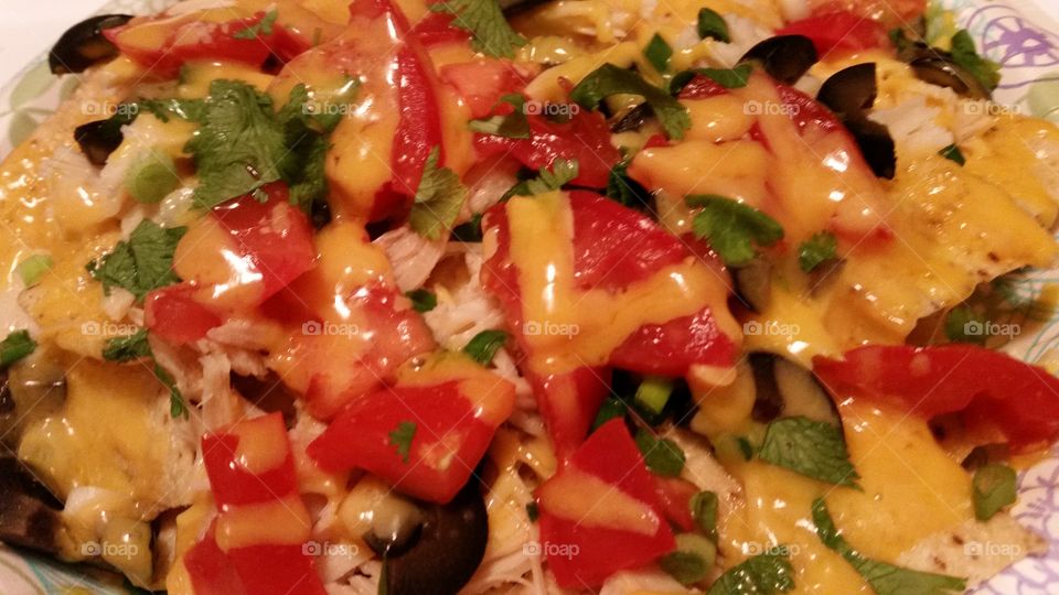 Chicken Nachos. Homemade Chicken Nachos 