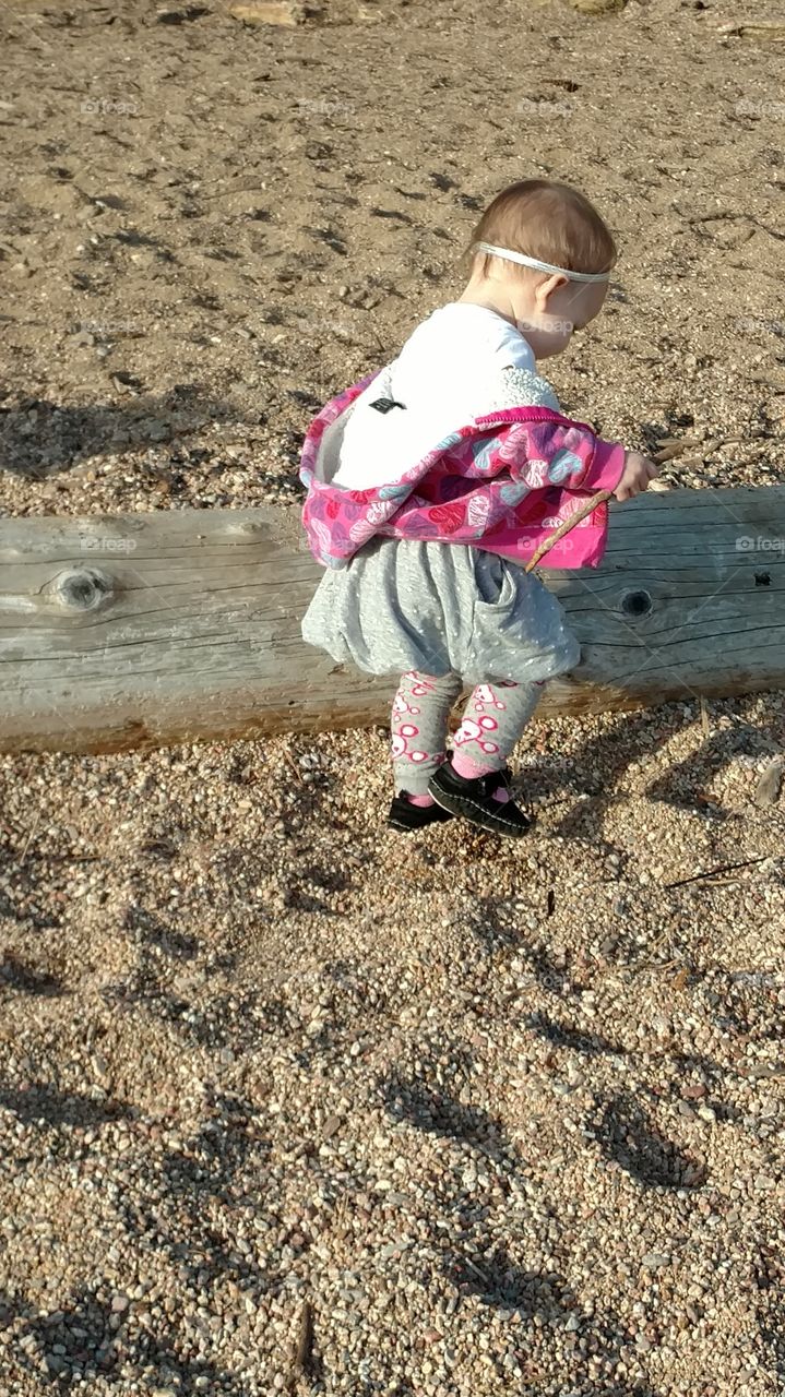 walking on the beach