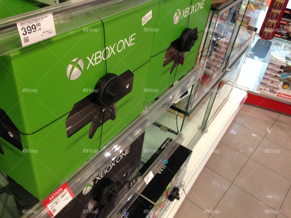 Xbox. Xboxes in a store
