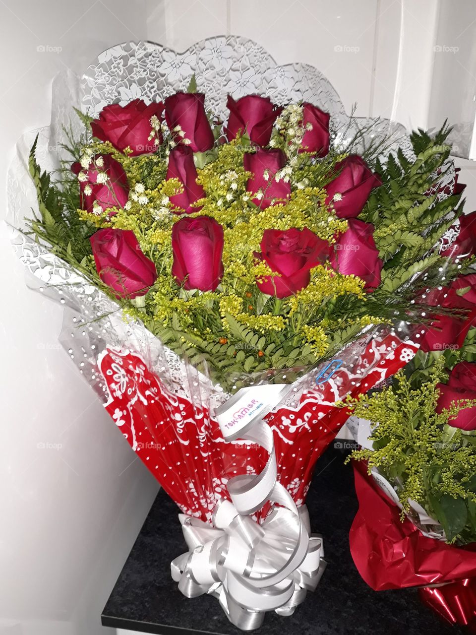 red flower bouquet