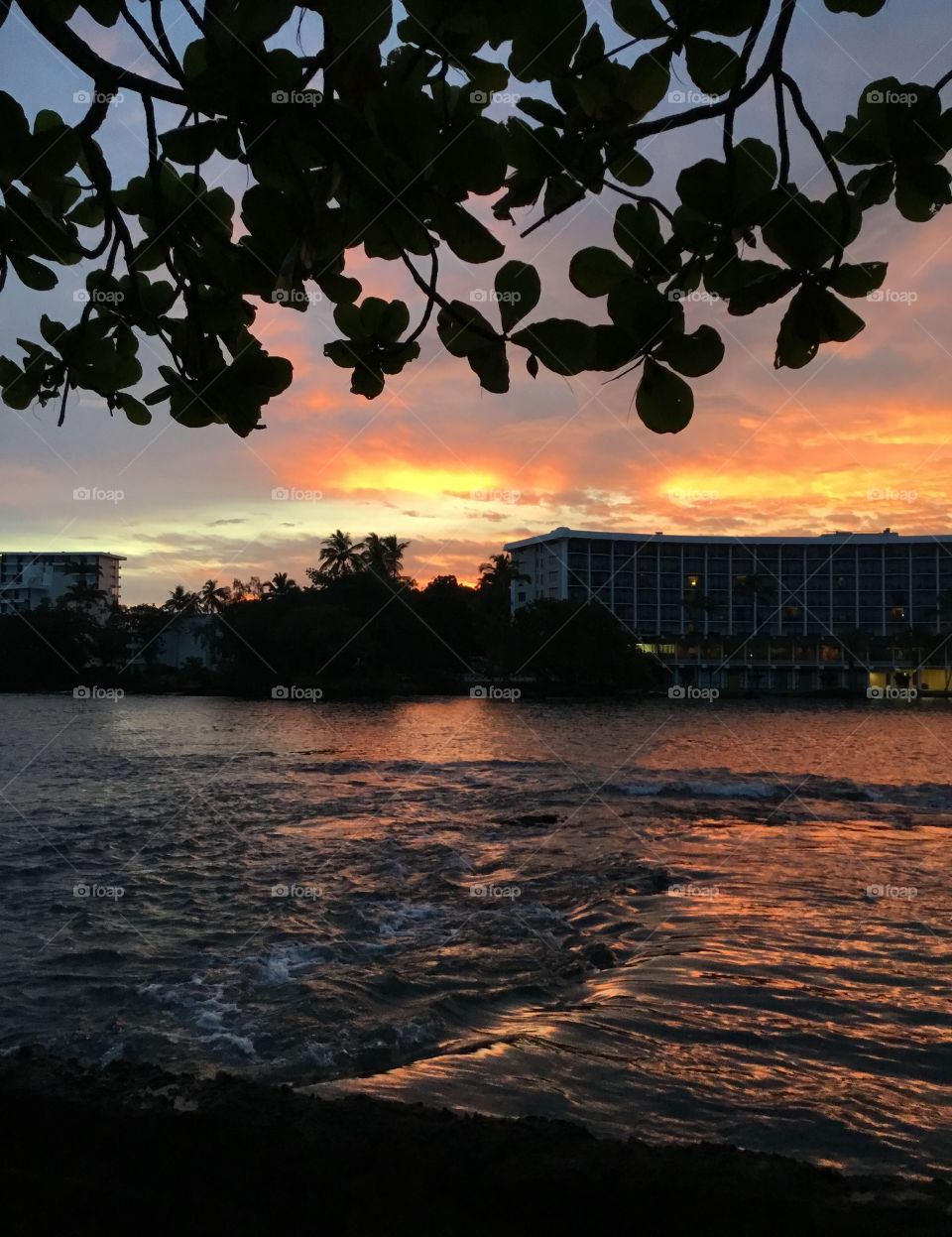 Sunrise from Coconut Island (Moku Ola) at Hilo Bay