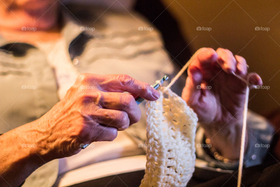 Crocheting hands