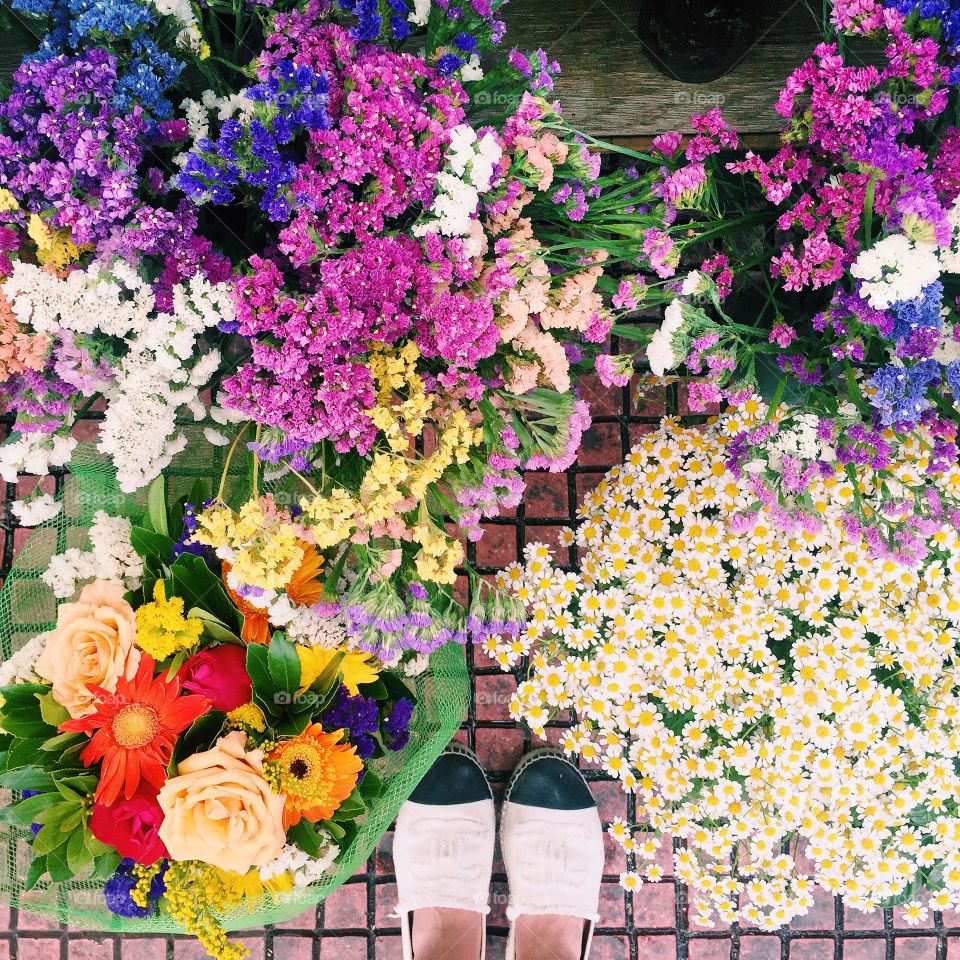 Flowers from a Greek market in Athens 