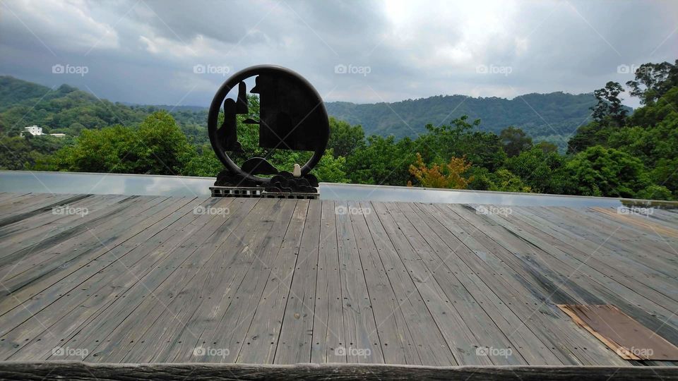 an amazing view with a Creative art outside the patio..