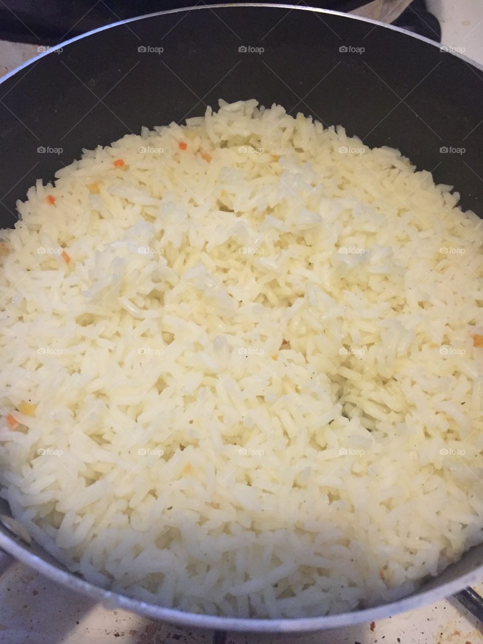 Rice in pot