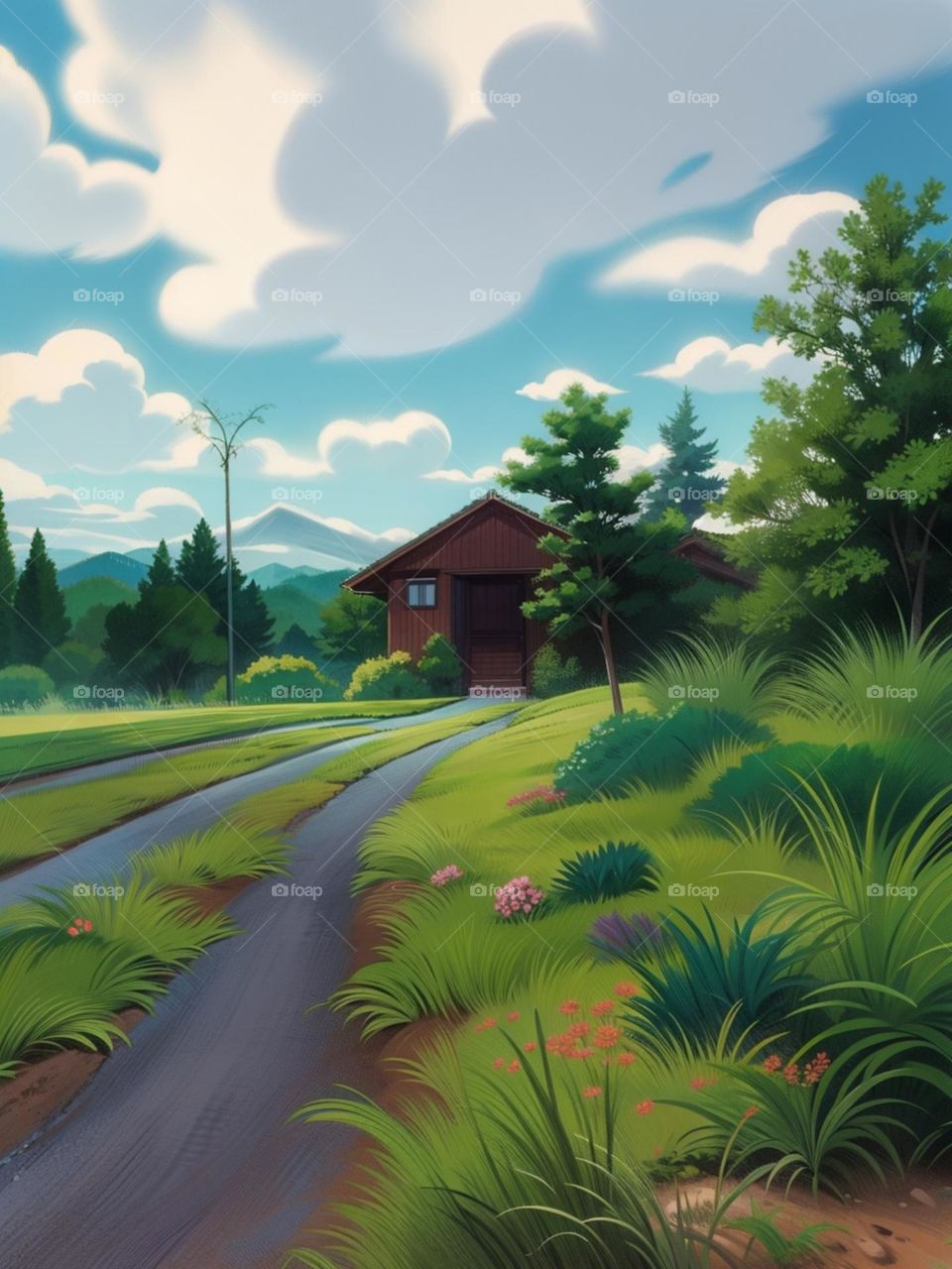 A small house in a remote rural forest.