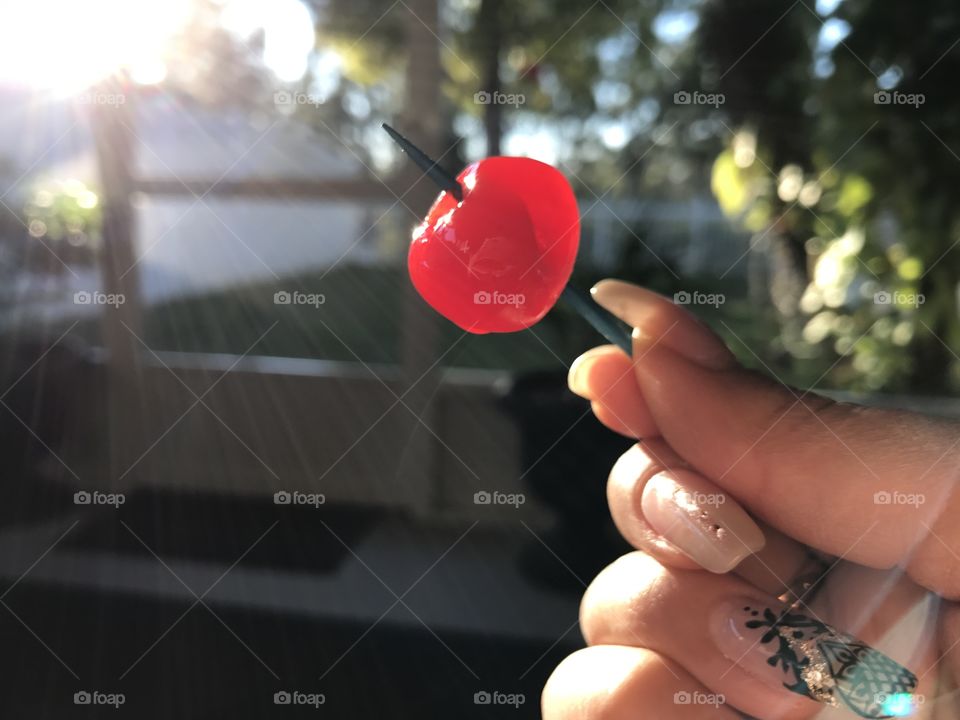Cherry on a pick