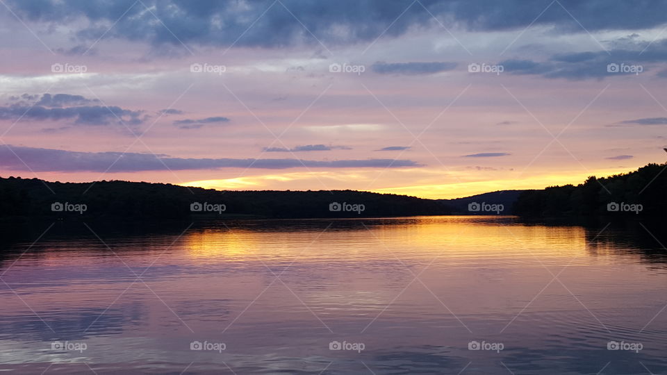 Sunset, Dawn, Water, No Person, Lake