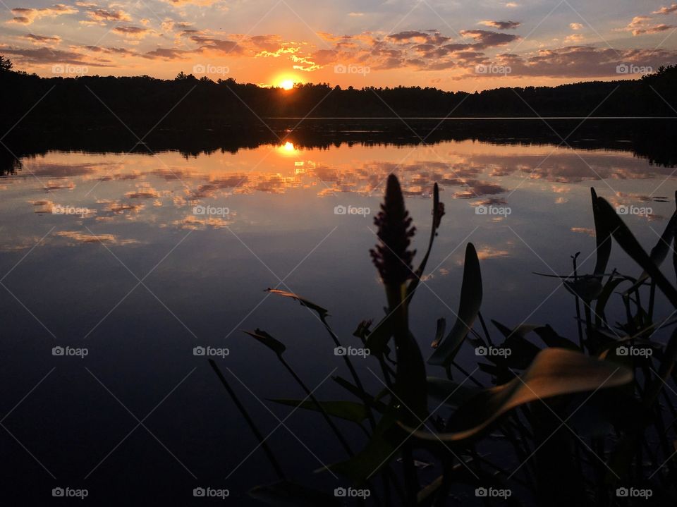 Lake at sunset