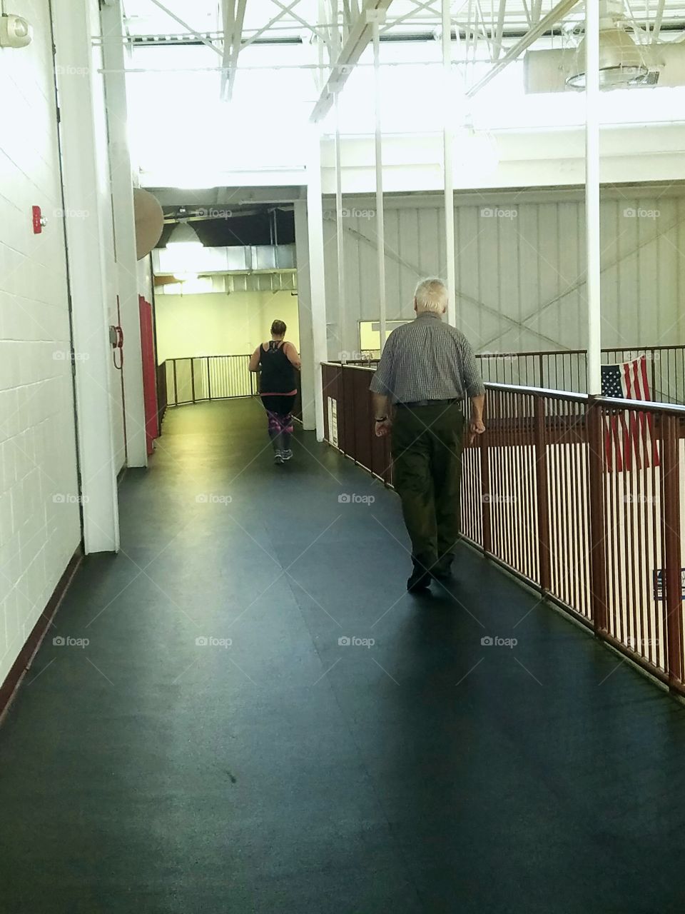 Walking track at health club.