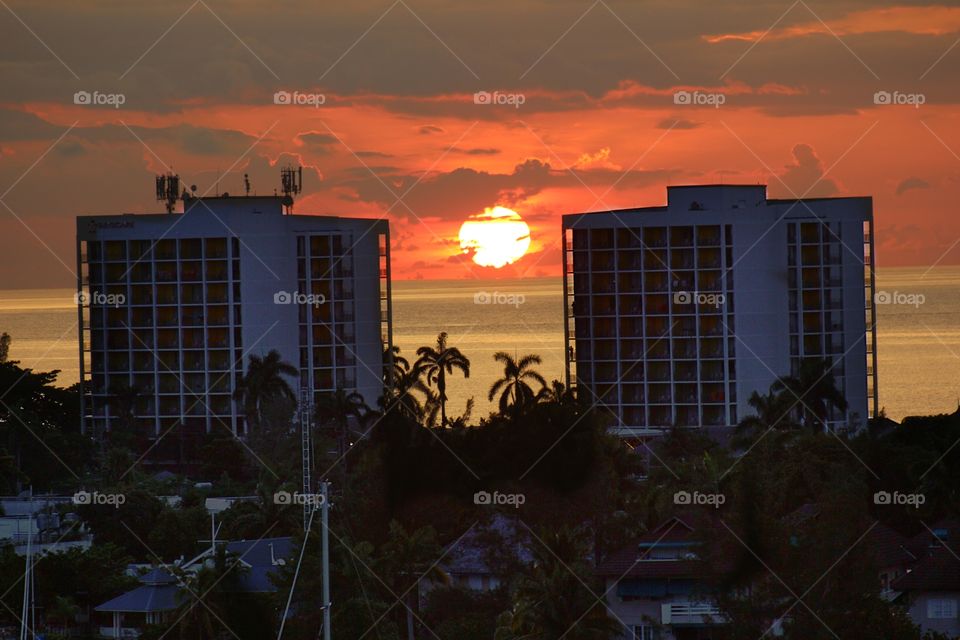 sunset in Jamaica