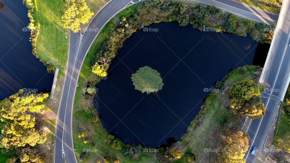 aerial lake view