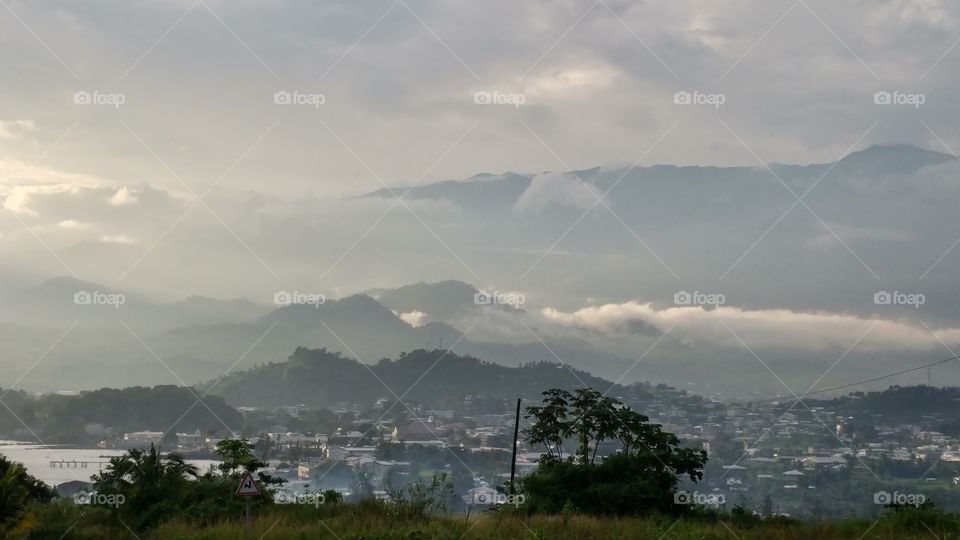 Vegetation, mountain, hills and water