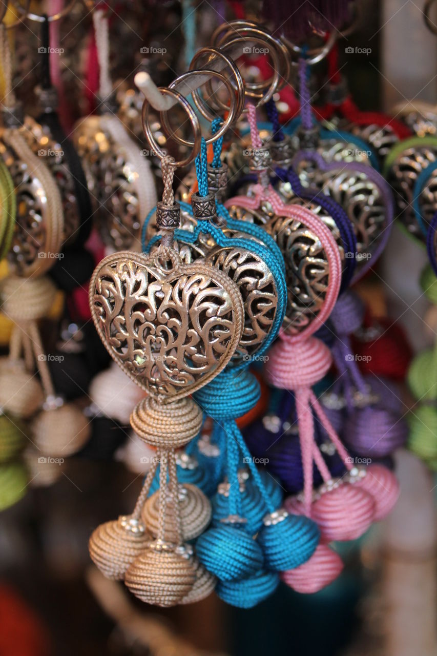 Tapestry heart key chains 