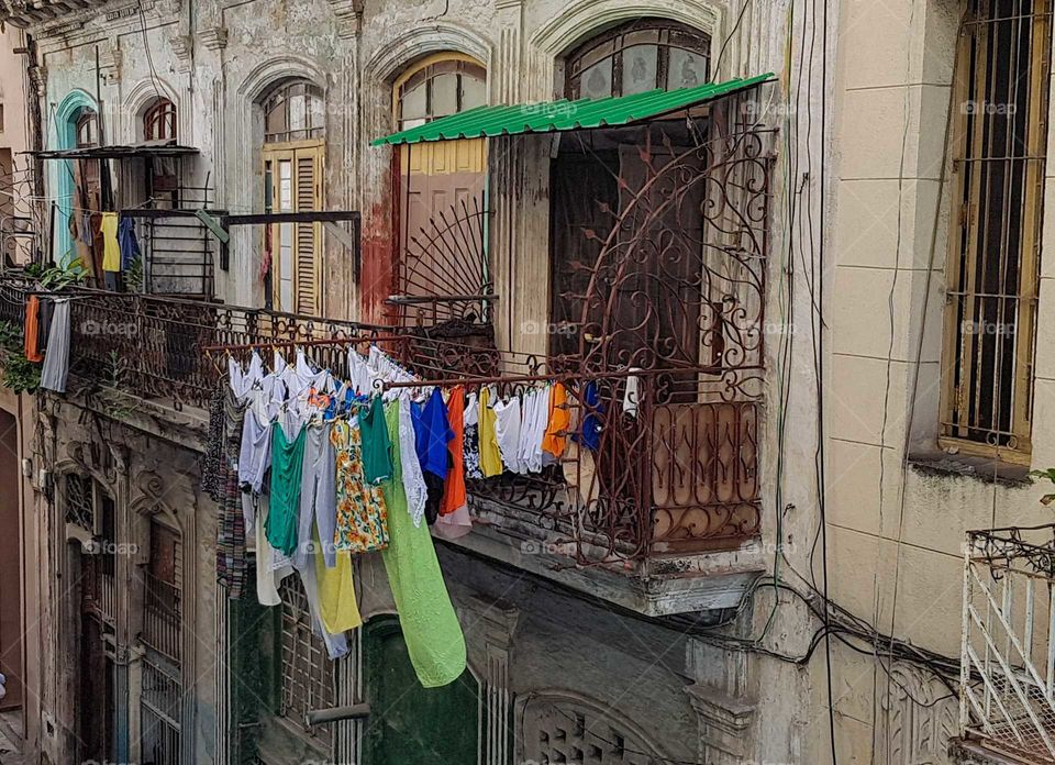 Laundry blowing in the wind