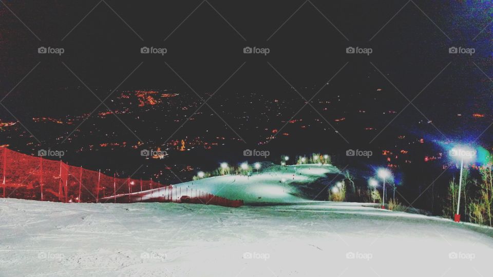 Night Skiing with a view.