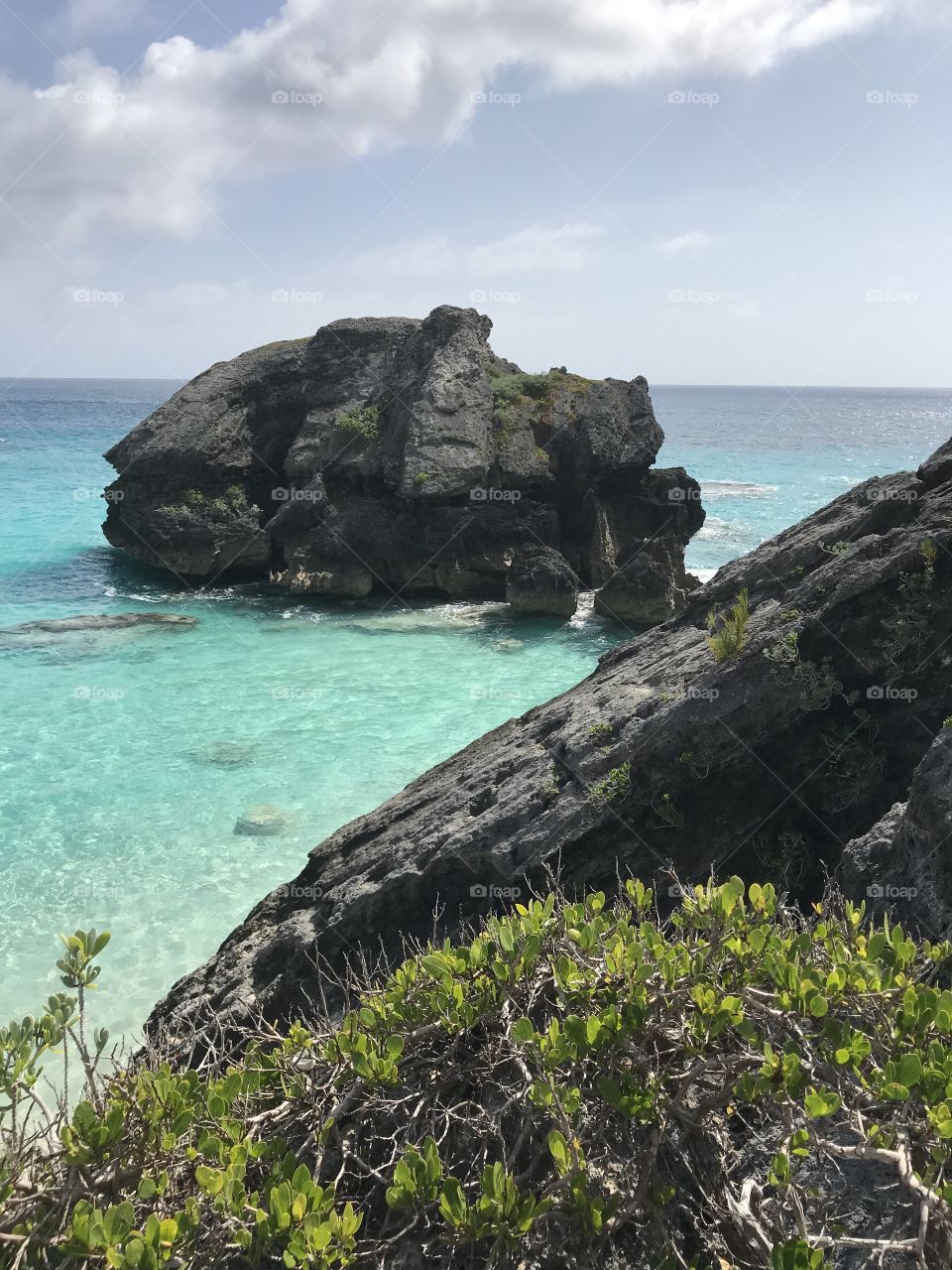Boulder in the ocean
