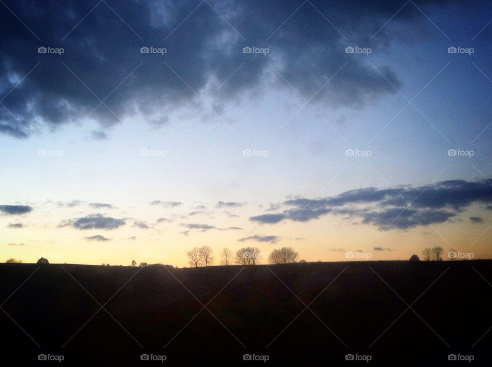 landscape sky blue sunset by dyplamka