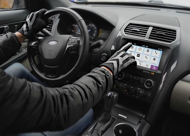 Be comfortably cozy on the commute to and from work with a puffer jacket and gloves!