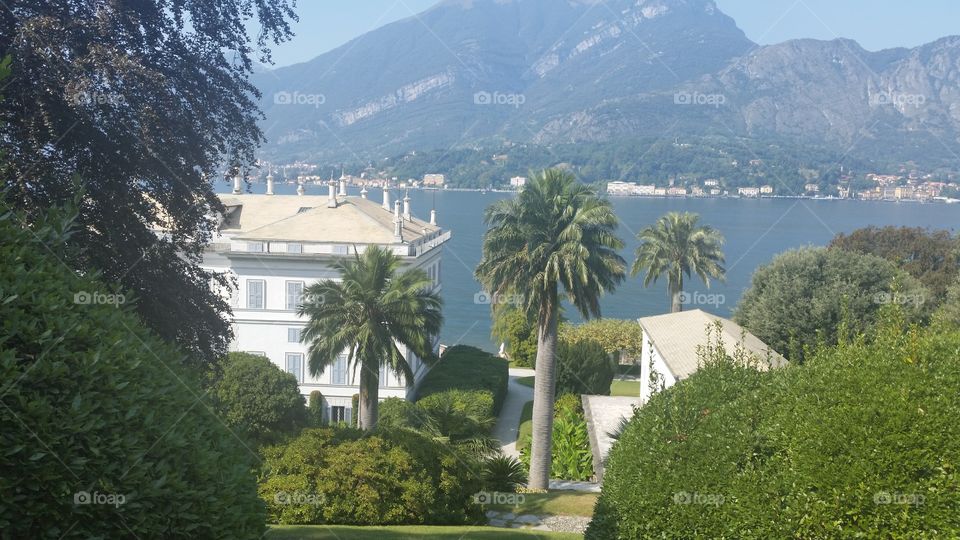 The photo shows the famous urban garden inside the Villa Melzi in Bellagio on the Como's lake in Italy